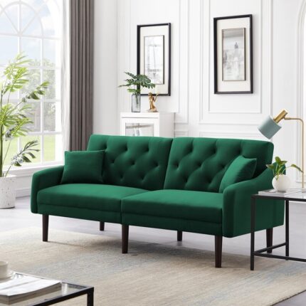 Malek Velvet Square Arm Sofa