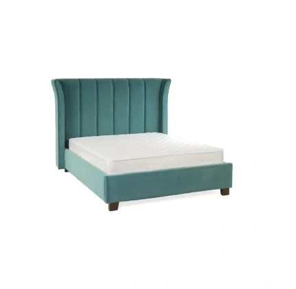 Curved Velvet Upholstered Bed