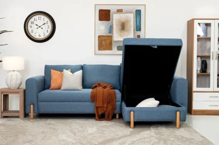 Sofa with Storage in Chaise Lounge