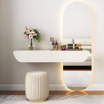 Modern Wall-Mounted Dressing Table with Mirror