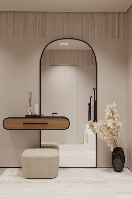 Arched mirror console
